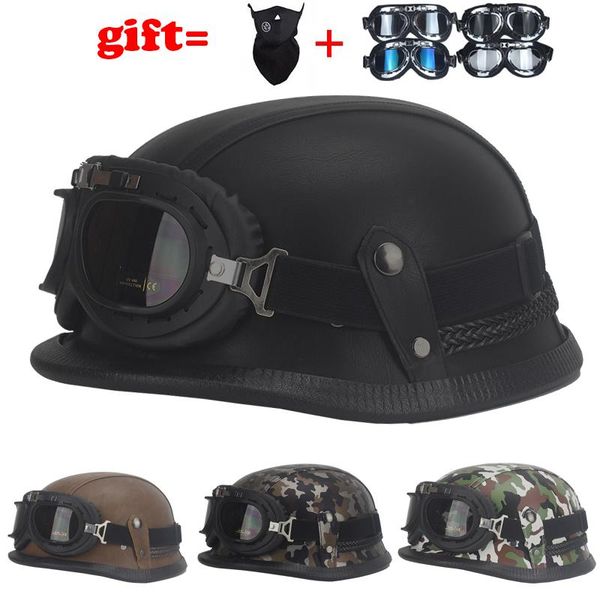 wwii german style vintage motorcycle helmet with goggles black leather sponge half helmet+goggles for pilot helmets
wwii german style vintage motorcycle helmet with goggles black leather sponge half helmet+goggles for pilot helmets