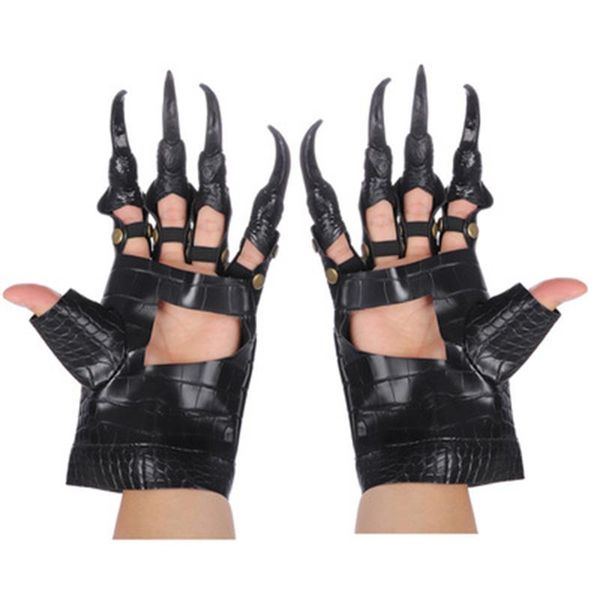 five fingers gloves halloween show men steampunk rivet leather female gothic faux claw hollow full finger pu snake pattern glove k6, Blue;gray
five fingers gloves halloween show men steampunk rivet leather female gothic faux claw hollow full finger pu snake pattern glove k6, Blue;gray