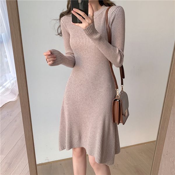 comelelegant knitted sweater dress women ol autumn winter bottoming dress slim-fit high waist knee-length dresses 210515, Black;gray
comelelegant knitted sweater dress women ol autumn winter bottoming dress slim-fit high waist knee-length dresses 210515, Black;gray