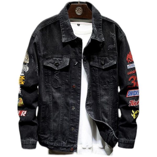 men's jackets high-end denim jacket fashion brand spring loose hip hop embroidery handsome baseball uniform coat man, Black;brown
men's jackets high-end denim jacket fashion brand spring loose hip hop embroidery handsome baseball uniform coat man, Black;brown