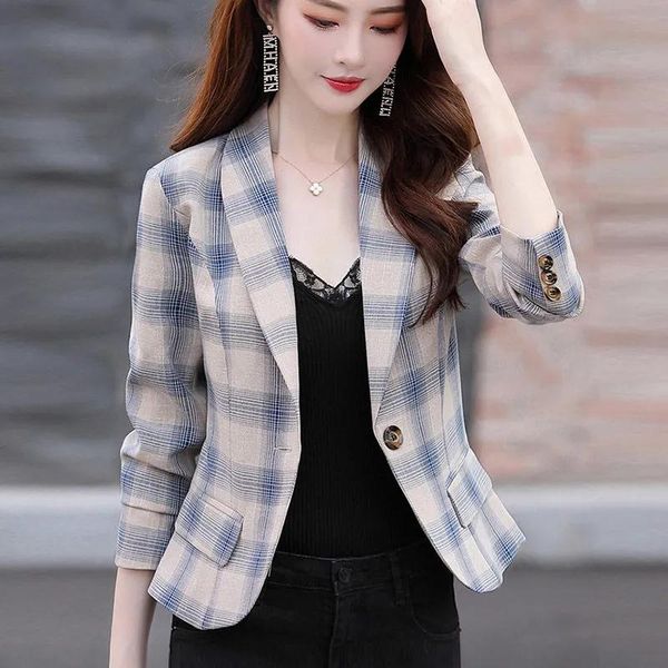 women's suits & blazers 2021 spring and autumn ladies british style fashion waist single suit jacket women short elegant casual plaid t, White;black
women's suits & blazers 2021 spring and autumn ladies british style fashion waist single suit jacket women short elegant casual plaid t, White;black