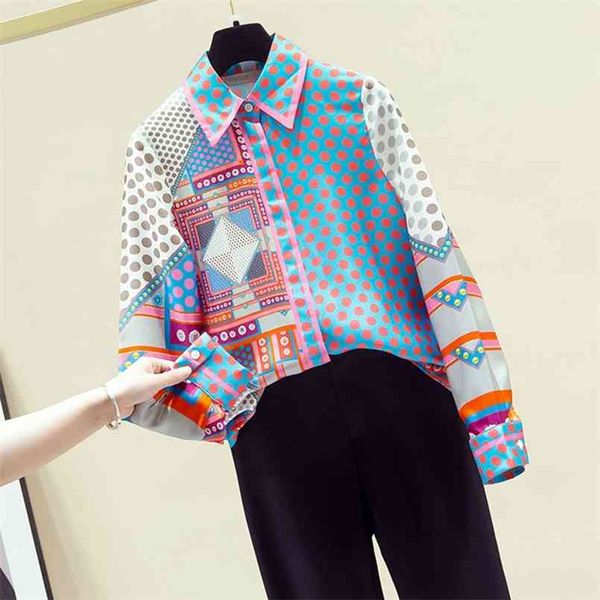 autumn blouse patchwork simulation silk shirt female korean niche polka dot long-sleeved blusa gx1438 210730, White
autumn blouse patchwork simulation silk shirt female korean niche polka dot long-sleeved blusa gx1438 210730, White