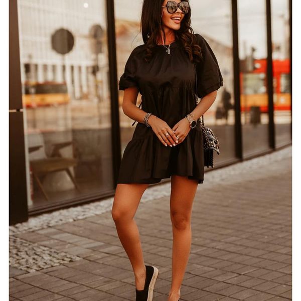 women's swimwear women summer a-line dress adults loose solid color puff sleeve round neck, White;black
women's swimwear women summer a-line dress adults loose solid color puff sleeve round neck, White;black