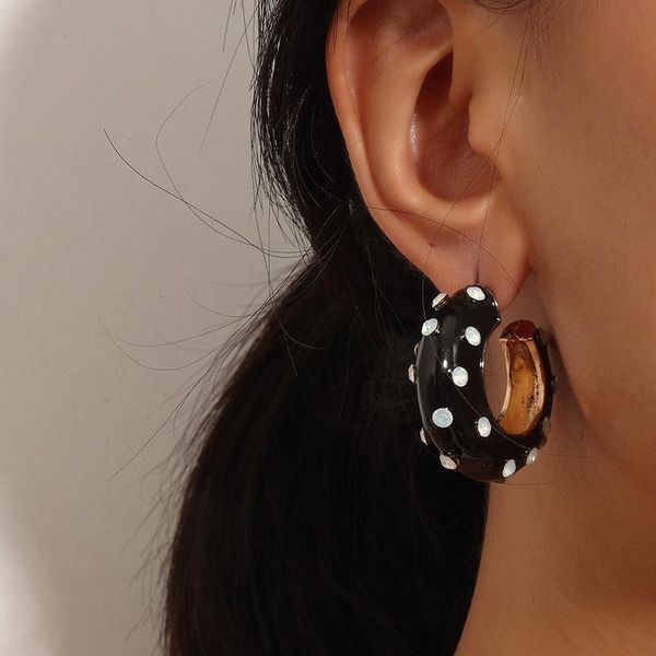 hoop & huggie trendy black enamel metallic earrings for women personality boho luxury circle women's holiday jewelry gifts party, Golden;silver
hoop & huggie trendy black enamel metallic earrings for women personality boho luxury circle women's holiday jewelry gifts party, Golden;silver