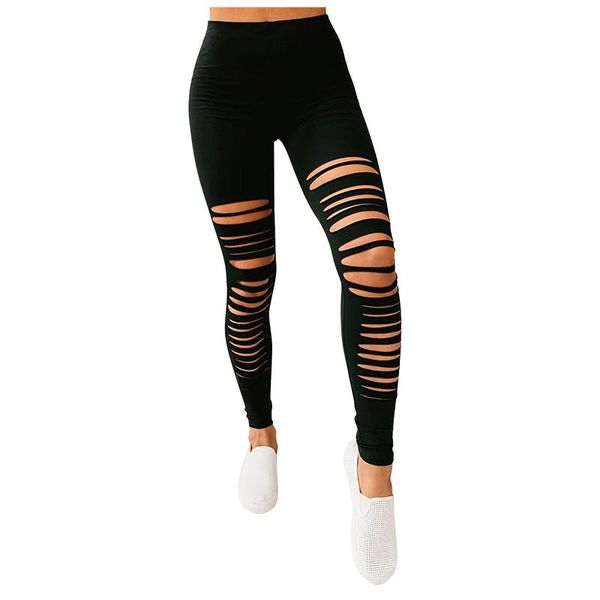 leggings wowens fashion sports slim stretch pants hole high waist outer wear trendy women's pantalones deportivos, Black
leggings wowens fashion sports slim stretch pants hole high waist outer wear trendy women's pantalones deportivos, Black