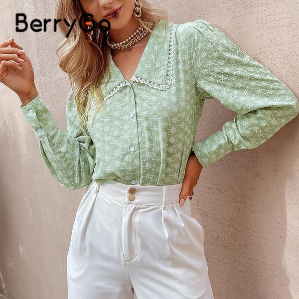 women's blouses & shirts berrygo autumn office lady floral print v-neck shirt women elegant green ladies button skinny blouse female re, White
women's blouses & shirts berrygo autumn office lady floral print v-neck shirt women elegant green ladies button skinny blouse female re, White