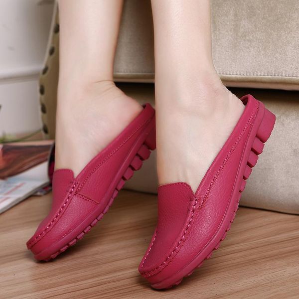 slippers women's leather fashion shoes women half dragged casual flat for big size 34-43, Black
slippers women's leather fashion shoes women half dragged casual flat for big size 34-43, Black