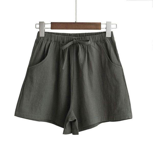 women's shorts women high waist cotton linen drawstring wide leg loose short pants, White;black
women's shorts women high waist cotton linen drawstring wide leg loose short pants, White;black