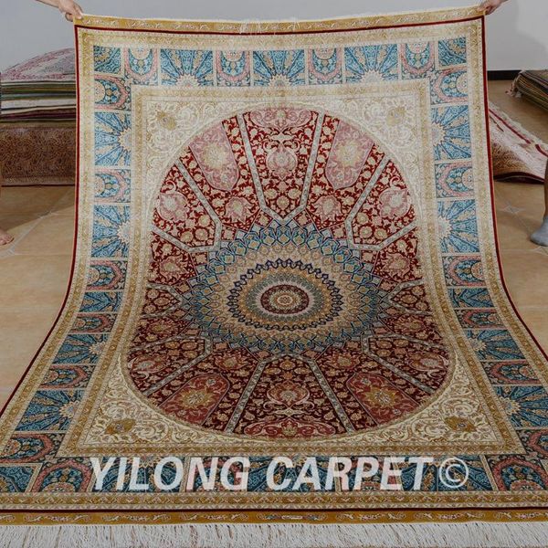 carpets yilong 5.5'x8' persian traditional carpet rectangle red medallion handmade natural silk rug (0245)
carpets yilong 5.5'x8' persian traditional carpet rectangle red medallion handmade natural silk rug (0245)