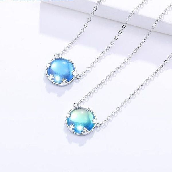 pendant necklaces luxury ladies clavicle chain simple round blue green stone necklace fashionable exquisite small temperament jewelry, Silver
pendant necklaces luxury ladies clavicle chain simple round blue green stone necklace fashionable exquisite small temperament jewelry, Silver