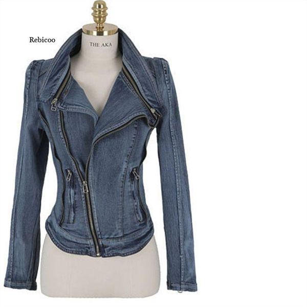 women's jackets women coat korean retro denim jacket slim zipper long sleeve short 2021 spring autumn, Black;brown
women's jackets women coat korean retro denim jacket slim zipper long sleeve short 2021 spring autumn, Black;brown