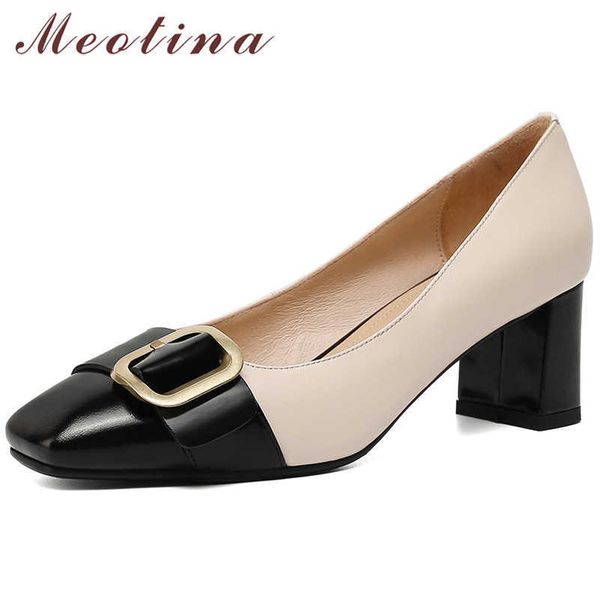 meotina women shoes natural genuine leather high heels square toe pumps buckle thick heel shoes office female footwear beige 40 210608, Black
meotina women shoes natural genuine leather high heels square toe pumps buckle thick heel shoes office female footwear beige 40 210608, Black
