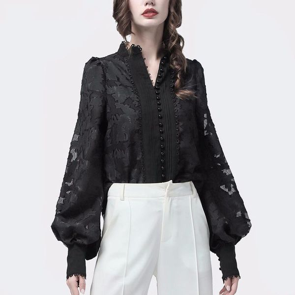 women's blouses & shirts patchwork lace lantern long sleeves stand collar korean shirt blouse female 2021 autumn fashion, White
women's blouses & shirts patchwork lace lantern long sleeves stand collar korean shirt blouse female 2021 autumn fashion, White