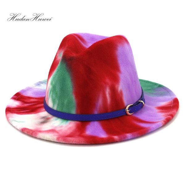 men women tie-dye jazz panama woolen felt fedora hat flat wide brim leather belt cotton polyester summer hats, Blue;gray
men women tie-dye jazz panama woolen felt fedora hat flat wide brim leather belt cotton polyester summer hats, Blue;gray