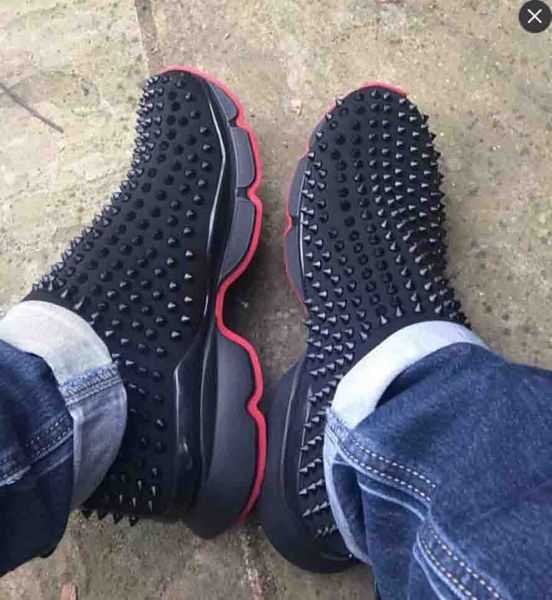 paris designs homme fashion men's studded shoe red bottom studs shoes sneakers loubisharks donna flat serrated reds soles super quality, Black
paris designs homme fashion men's studded shoe red bottom studs shoes sneakers loubisharks donna flat serrated reds soles super quality, Black