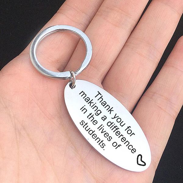 keychains 1pc teacher keychain engraved thank you for making a difference in the lives of students keyring jewelry teacher's day gift, Silver
keychains 1pc teacher keychain engraved thank you for making a difference in the lives of students keyring jewelry teacher's day gift, Silver