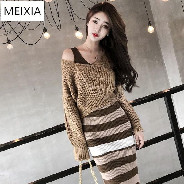 women's sweaters meixia short v-neck pullover autumn korean fashion knit sweater female slim khaki two-piece woman, White;black
women's sweaters meixia short v-neck pullover autumn korean fashion knit sweater female slim khaki two-piece woman, White;black