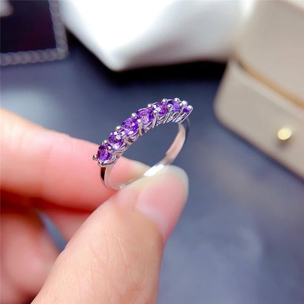 natural amethyst ring for women anniversary gift 3mm 7pieces purple gemstones fine jewelry band rings real 925 sterling silver cluster, Golden;silver
natural amethyst ring for women anniversary gift 3mm 7pieces purple gemstones fine jewelry band rings real 925 sterling silver cluster, Golden;silver