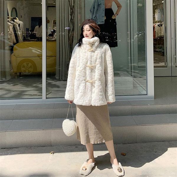 women's fur & faux white soft plush lambswool teddy jacket coat female winter 2021 korean loose thicken imitation sheep shearing, Black
women's fur & faux white soft plush lambswool teddy jacket coat female winter 2021 korean loose thicken imitation sheep shearing, Black