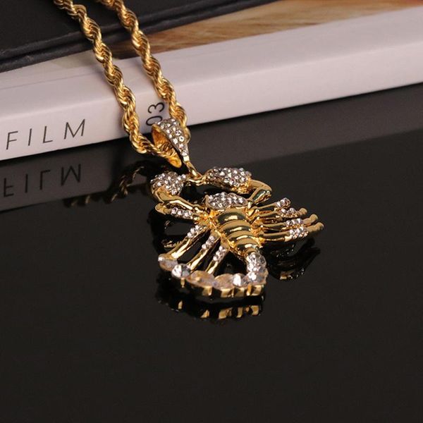 pendant necklaces animal scorpion hip hop chain gold color bling cz crystal men's scorpio necklace punk rock fashion jewelry for gift, Silver
pendant necklaces animal scorpion hip hop chain gold color bling cz crystal men's scorpio necklace punk rock fashion jewelry for gift, Silver