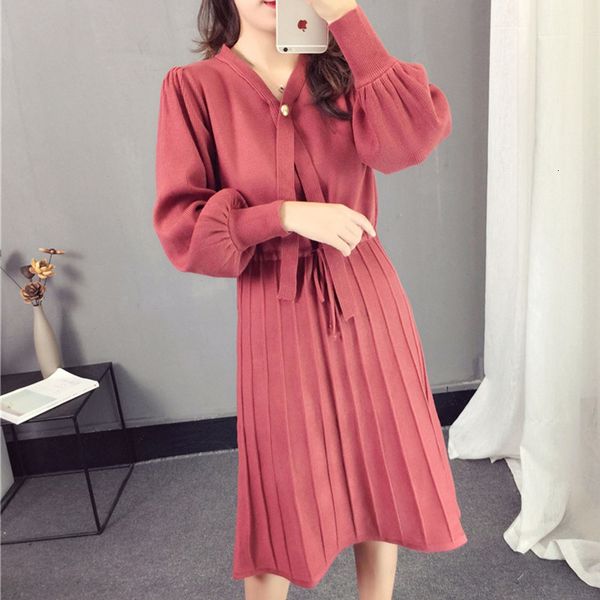 dress vintage a line pleated women winter sash neck lantern sleeve sweater female elegant knit vestidos, Black;gray
dress vintage a line pleated women winter sash neck lantern sleeve sweater female elegant knit vestidos, Black;gray