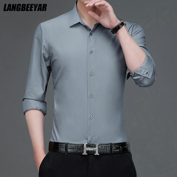 men's casual shirts grade bamboo cotton fashion brand slim fit classic plain mens shirt long sleeve solid grey clothing 2021, White;black
men's casual shirts grade bamboo cotton fashion brand slim fit classic plain mens shirt long sleeve solid grey clothing 2021, White;black