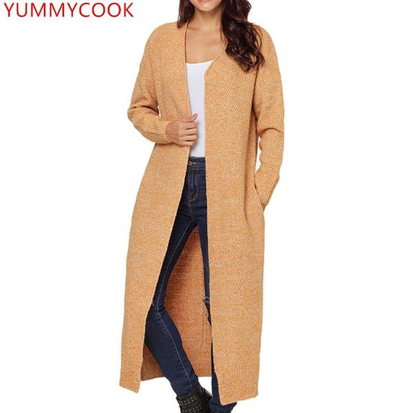 women's sweaters yummycook autumn winter fashion knit wool cardigan female over knee long section solid color clothing sweater coat a43, White;black
women's sweaters yummycook autumn winter fashion knit wool cardigan female over knee long section solid color clothing sweater coat a43, White;black