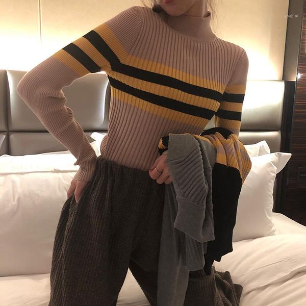 women's sweaters 2021 spring hong kong style slim thin wild striped long-sleeved sweater high collar regular commuter hooded, White;black
women's sweaters 2021 spring hong kong style slim thin wild striped long-sleeved sweater high collar regular commuter hooded, White;black