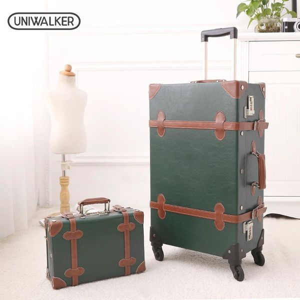 suitcases 20"-26" dark green vintage suitcase pu leather travel , scratch resistant rolling luggage bags with universal wheels
suitcases 20"-26" dark green vintage suitcase pu leather travel , scratch resistant rolling luggage bags with universal wheels