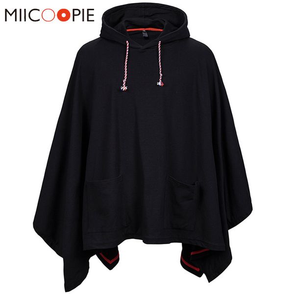 casual hooded long cloak cape coat men women irregular solid pocket loose jumper pullover kg-121, Black
casual hooded long cloak cape coat men women irregular solid pocket loose jumper pullover kg-121, Black