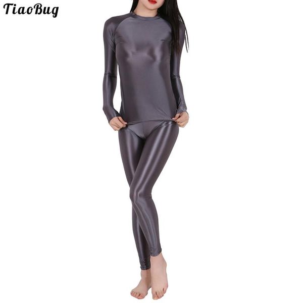 yoga outfit tiaobug women solid color glossy stretchy two-piece set sport fitness outfits crew neck long sleeve t-shirt with leggings
yoga outfit tiaobug women solid color glossy stretchy two-piece set sport fitness outfits crew neck long sleeve t-shirt with leggings
