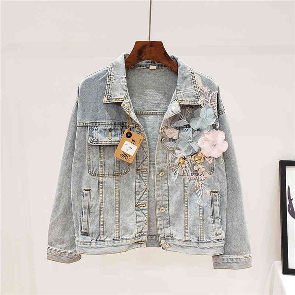 jacket spring autumn embroidery flower short denim women casual outwear vintage washed blue long sleeve jeans jacket coat female, Black;brown
jacket spring autumn embroidery flower short denim women casual outwear vintage washed blue long sleeve jeans jacket coat female, Black;brown