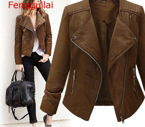 women's jackets 5xl plus size autumn winter long-sleeved motorcycle leather large cardigan jacket slim thin pu short female, Black;brown
women's jackets 5xl plus size autumn winter long-sleeved motorcycle leather large cardigan jacket slim thin pu short female, Black;brown