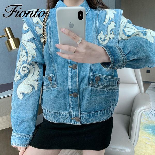 women's jackets fionto 2021 spring autumn ins embroidery rhinestone denim coat loose slimming jeans jacket women long sleeves fashion t, Black;brown
women's jackets fionto 2021 spring autumn ins embroidery rhinestone denim coat loose slimming jeans jacket women long sleeves fashion t, Black;brown