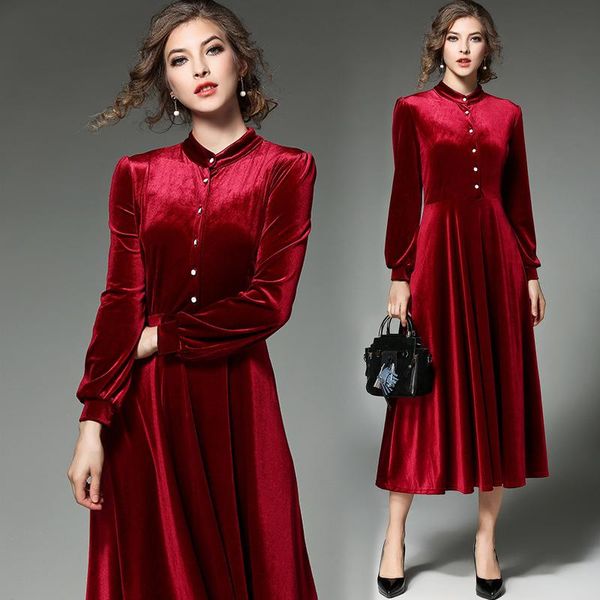 casual dresses women black red velvet dress winter vestido longo long sleeved maxi party robe longue femme, Black;gray
casual dresses women black red velvet dress winter vestido longo long sleeved maxi party robe longue femme, Black;gray