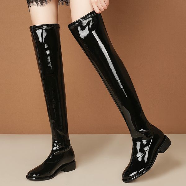boots women over knee square toe winter women's shoes fashion ladies long party woman footwear size 34-43 di39, Black
boots women over knee square toe winter women's shoes fashion ladies long party woman footwear size 34-43 di39, Black