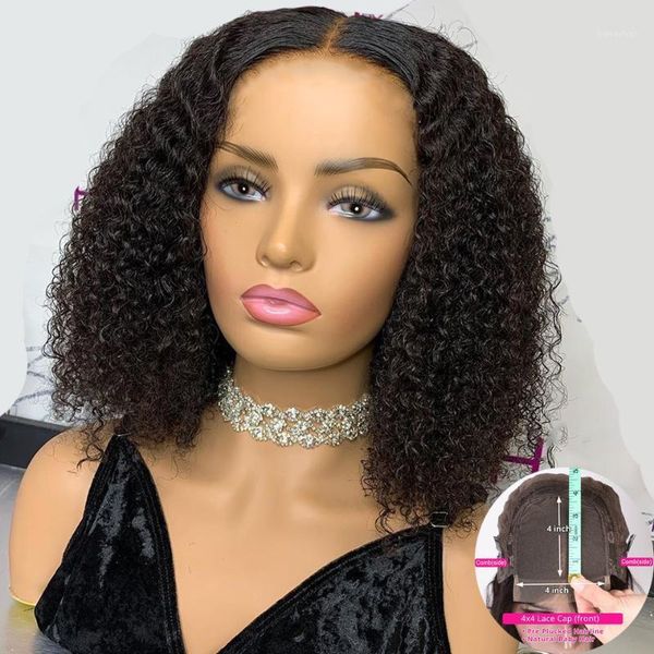 150% afro kinky curly bob wig 4x4 lace closure human hair wigs for women remy black knots brazilian pre plucked1, Black;brown 
150% afro kinky curly bob wig 4x4 lace closure human hair wigs for women remy black knots brazilian pre plucked1, Black;brown
