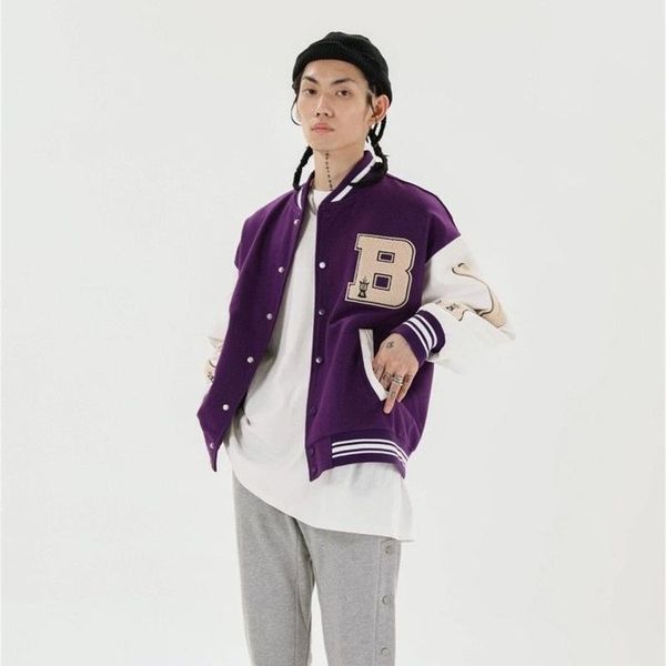 men's jackets hip-hop style japanese street baseball uniform spring autumn ins tide fashion loose men women couple splicing jacket, Black;brown
men's jackets hip-hop style japanese street baseball uniform spring autumn ins tide fashion loose men women couple splicing jacket, Black;brown