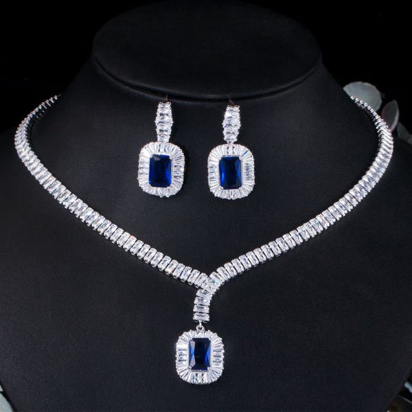 new copper plated platinum zircon earrings necklace set jewelry dinner wedding accessories, Black
new copper plated platinum zircon earrings necklace set jewelry dinner wedding accessories, Black