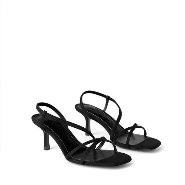 sandals elastic belt high-heeled summer stiletto cross all-match mid-heeled with open toe, Black
sandals elastic belt high-heeled summer stiletto cross all-match mid-heeled with open toe, Black