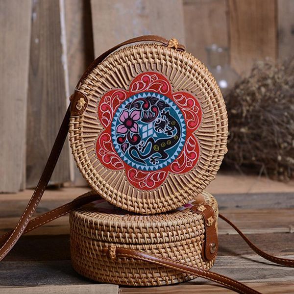 vintage print hasp round straw bag women hand-woven hard shoulder women's leisure vacation diagonal bags woman summer 2021 evening
vintage print hasp round straw bag women hand-woven hard shoulder women's leisure vacation diagonal bags woman summer 2021 evening