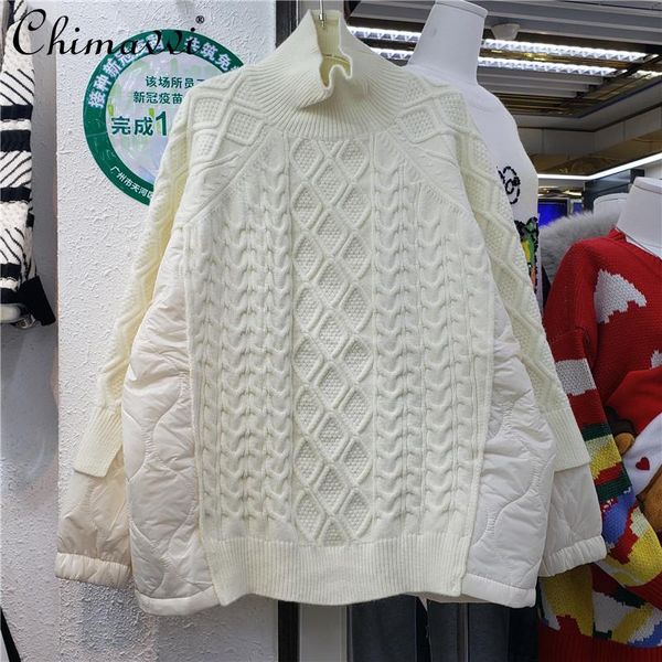 women's sweaters 2021 autumn and winter ladies fashion korean style turtleneck sweater simple loose lazy splicing knitted top, White;black
women's sweaters 2021 autumn and winter ladies fashion korean style turtleneck sweater simple loose lazy splicing knitted top, White;black