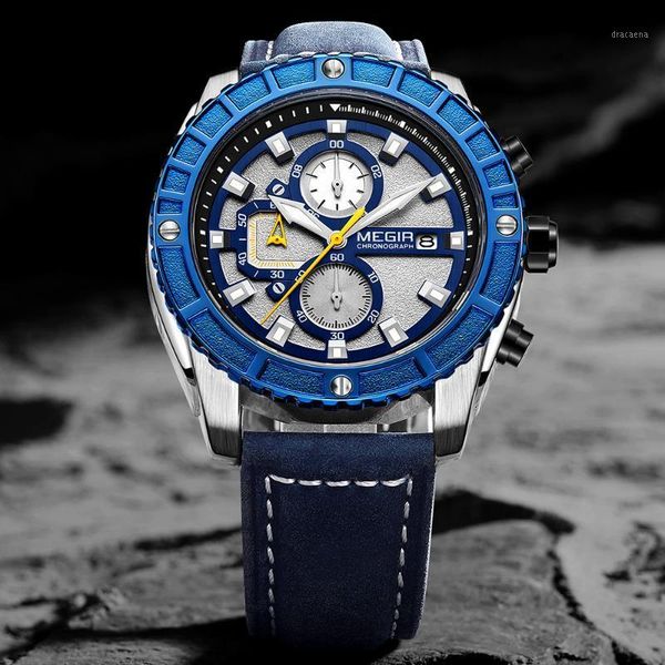 wristwatches megir men's quartz watches fashion casual leather strap chronograph watch for man luxury blue wristwatch luminous hands re, Slivery;brown
wristwatches megir men's quartz watches fashion casual leather strap chronograph watch for man luxury blue wristwatch luminous hands re, Slivery;brown