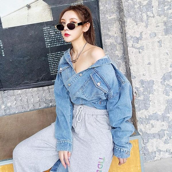 cross bandage denim coat for women lapel long sleeve patchwork pockets streetwear blue jackets female 2021 clothing c303 women's, Black;brown
cross bandage denim coat for women lapel long sleeve patchwork pockets streetwear blue jackets female 2021 clothing c303 women's, Black;brown