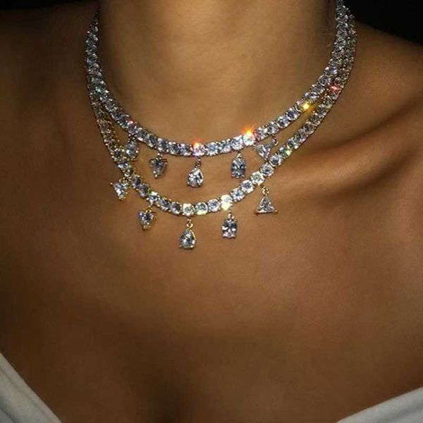 iced out sparking bling cubic zirconia women fashion heart triangle oval tear pendant tennis chain charm party necklace jewelry chokers, Golden;silver
iced out sparking bling cubic zirconia women fashion heart triangle oval tear pendant tennis chain charm party necklace jewelry chokers, Golden;silver