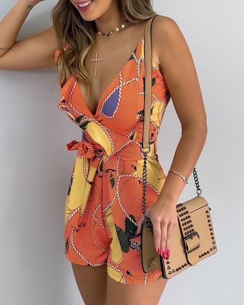 women's jumpsuits & rompers deep v print spaghetti strap belted women one piece overalls, Black;white
women's jumpsuits & rompers deep v print spaghetti strap belted women one piece overalls, Black;white
