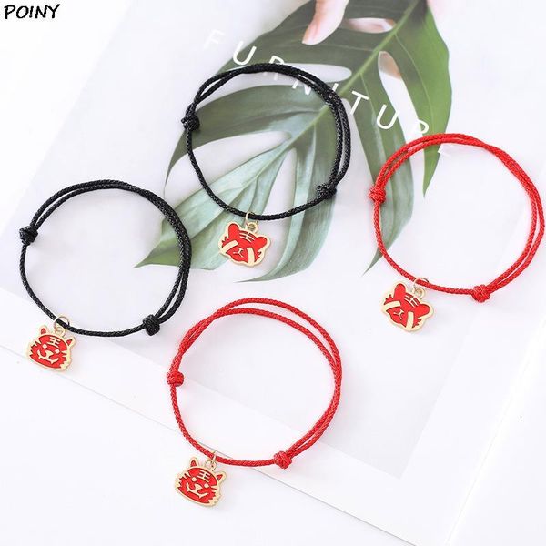 charm bracelets 2021 ethnic style chinese year tiger rope red string handmade craft couple gift hand jewelry for female, Golden;silver
charm bracelets 2021 ethnic style chinese year tiger rope red string handmade craft couple gift hand jewelry for female, Golden;silver