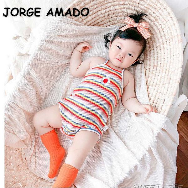 spring korean style baby girl bodysuit rainbow striped wing flowers cute kids born sling jumpsuit e2126 210610, Blue
spring korean style baby girl bodysuit rainbow striped wing flowers cute kids born sling jumpsuit e2126 210610, Blue
