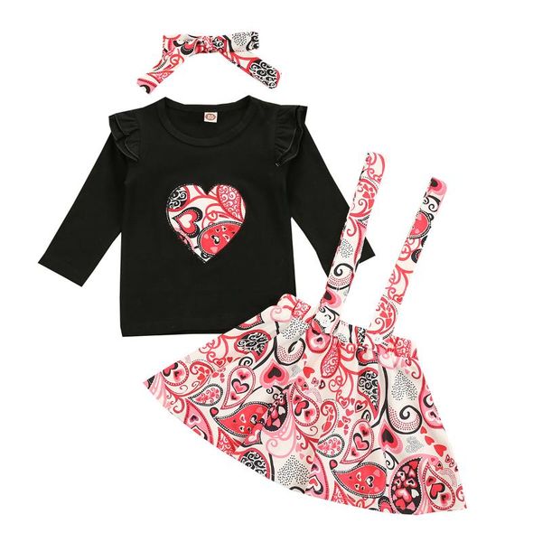 clothing sets children's long flying sleeve heart printed shirt straps skirt hair band for baby red, White
clothing sets children's long flying sleeve heart printed shirt straps skirt hair band for baby red, White
