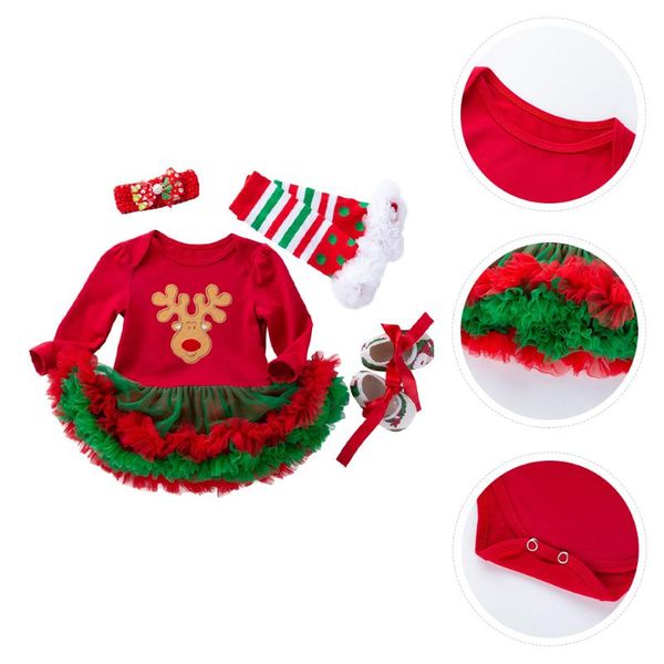 girl's dresses 1 set christmas dress kit hairband leg warmer cartoon elk baby girl shoes, Red;yellow
girl's dresses 1 set christmas dress kit hairband leg warmer cartoon elk baby girl shoes, Red;yellow